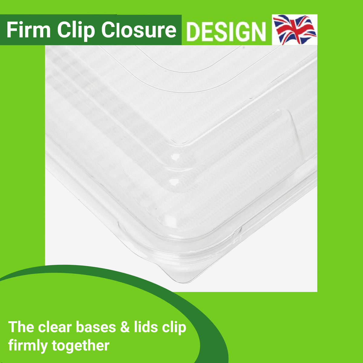 10 Clear Base Large Sandwich Platters & Lids - Total Visibility For Your Party Food