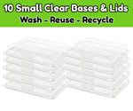 10 Clear Small Base Platters + 10 Clear Lids (340mm x 250mm x 70mm)