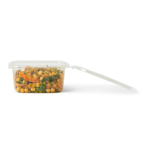 500 x 500cc Clear Cold Food/Salad/Cake Container With Hinged Lid. Bulk Box. Recyclable rpet