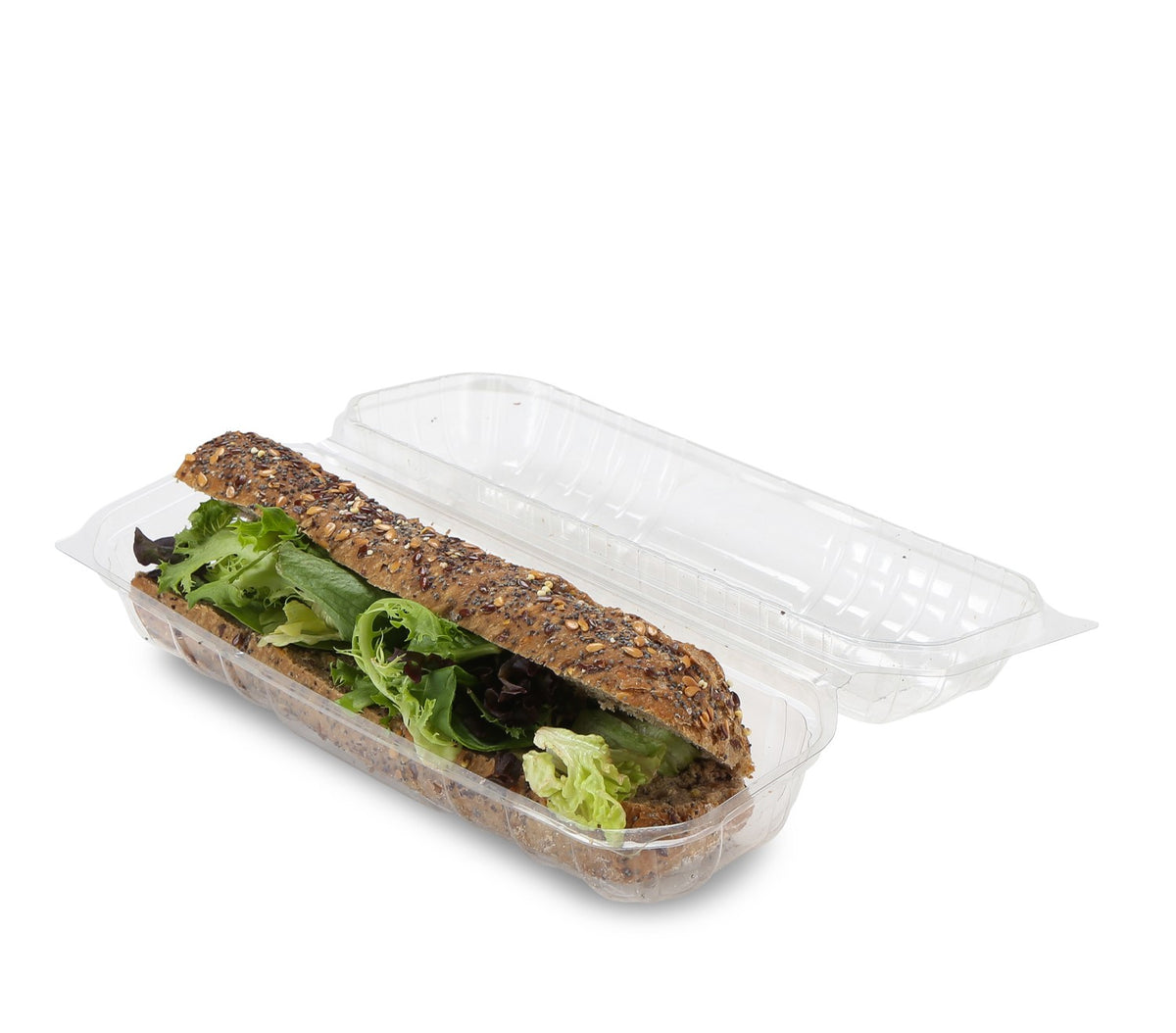 50 x 9" Hinged Lid Baguette Boxes - 245mm x 90mm x 65mm Deep - Great For Paninis Too!
