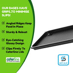 50 Medium Catering Platters & 50 Lids & 50 Allergy Labels with anti-slip design and glossy finish.