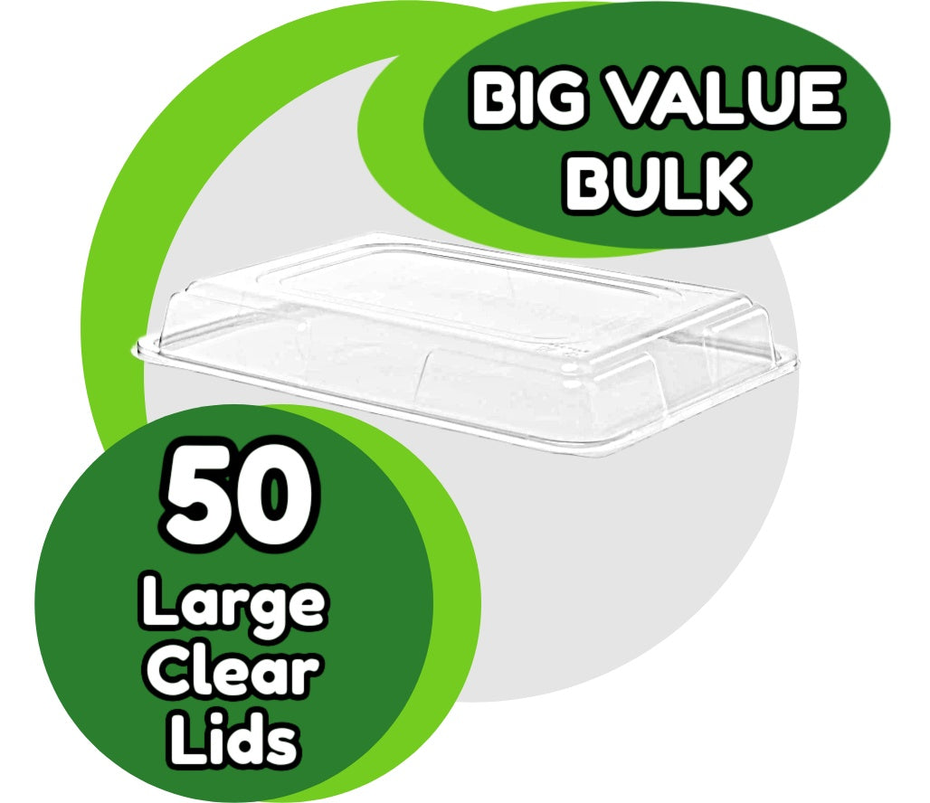 50 Large Platter Lids - BIG VALUE BULK PACK For use with Large Platter Bases