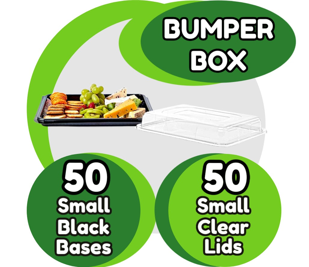 50 Small Platter Bases & 50 Small Platter Lids - BUMPER BOX