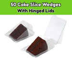 50 x Cake Wedge Packs With Hinged Lids - Cavity 110mm long x 85mm wide x 60mm at Deepest End