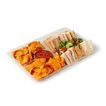 5 Large ‘Glass Effect’ Dips Trays with lids & Allergy Labels for Party Food and Dips (450mm x 310mm)