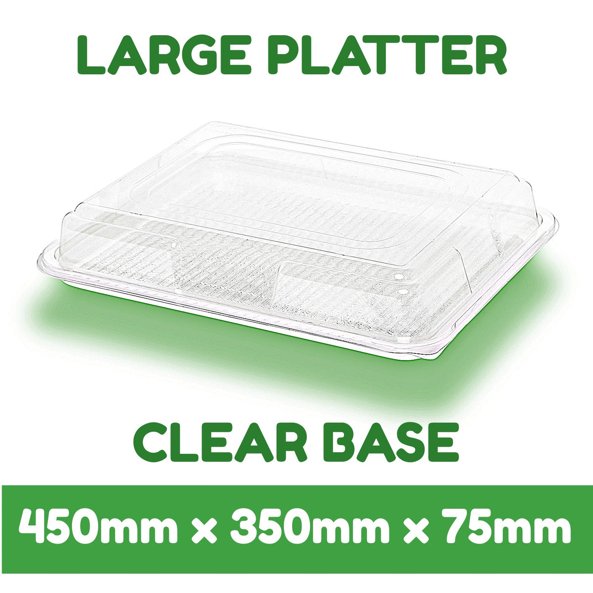 15 x Clear Base Platter & Lids Combi Set(5 Large, 5 Medium, 5 Small)