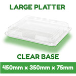 15 x Clear Base Platter & Lids Combi Set(5 Large, 5 Medium, 5 Small)