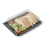 50 Mini Black Platter Bases + 50 Mini Clear Lids- Eco-friendly BUMPER BOX