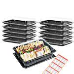 12 Medium Serving Platters + Lids PLUS 12 Adhesive Allergy Labels