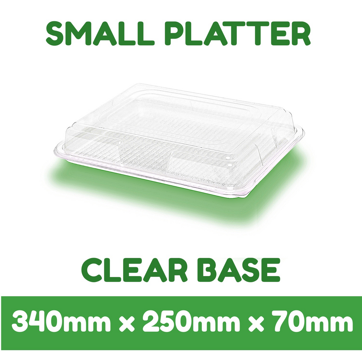 15 x Clear Base Platter & Lids Combi Set(5 Large, 5 Medium, 5 Small)