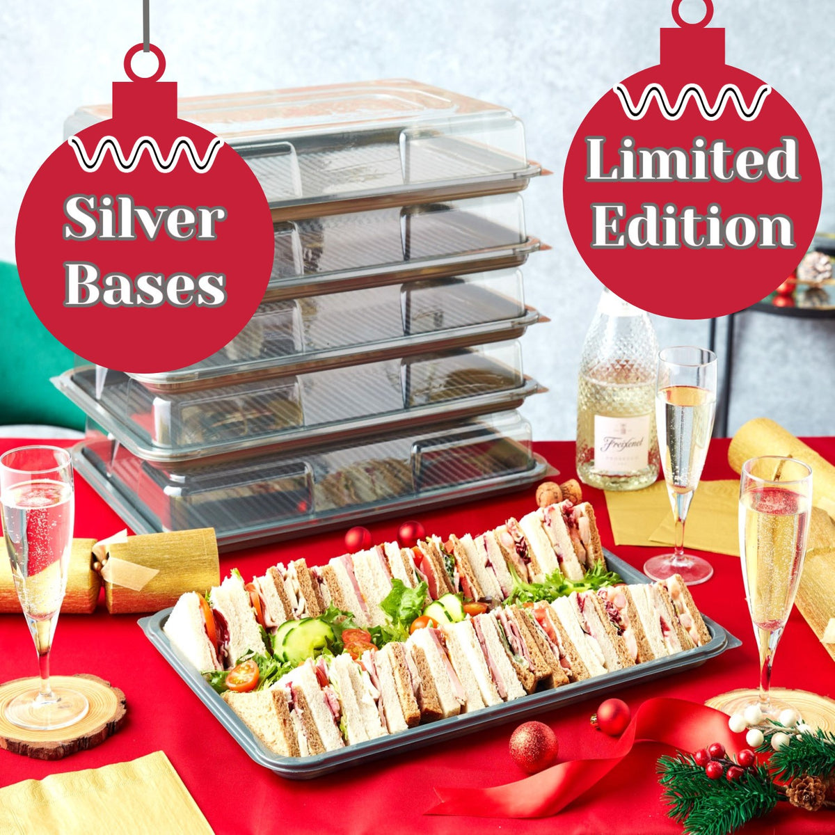 Caterline Large Silver base platters - Christmas Party Platters
