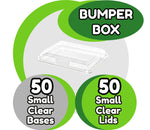 50 Small Clear Platter Bases & 50 Small Clear Lids - BUMPER BOX