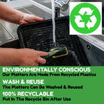 5 Large Black Dips Trays with lids for Party Food and Dips (450mm x 310mm)