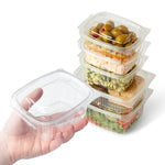 500 x 500cc Clear Deli Food/Salad/Cake Container With Hinged Lid. Bulk Box. Recyclable rpet