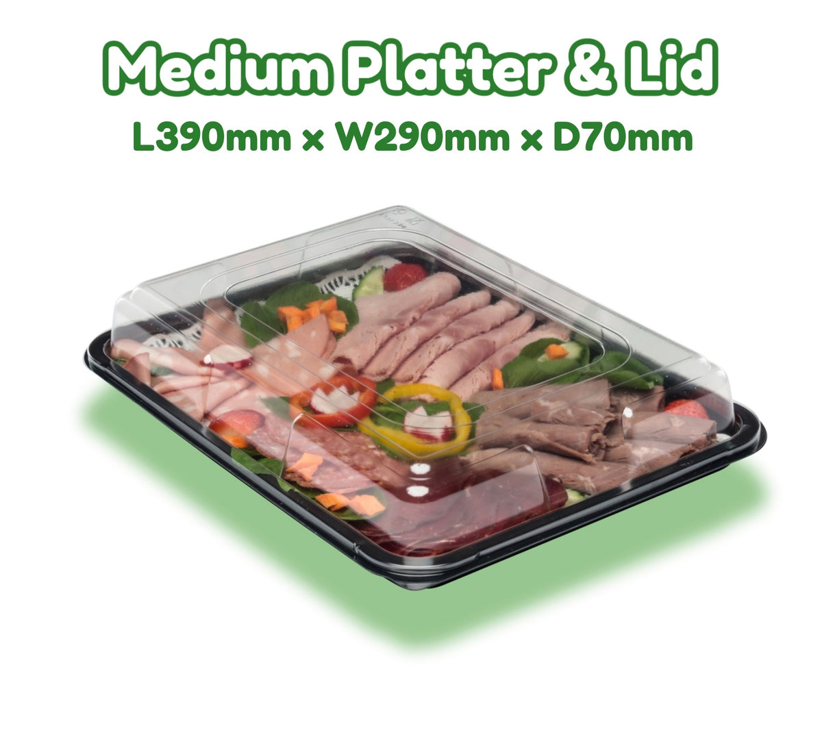 5 Medium Sandwich Platters + Lids PLUS 1 Extra FREE - For All Party Food