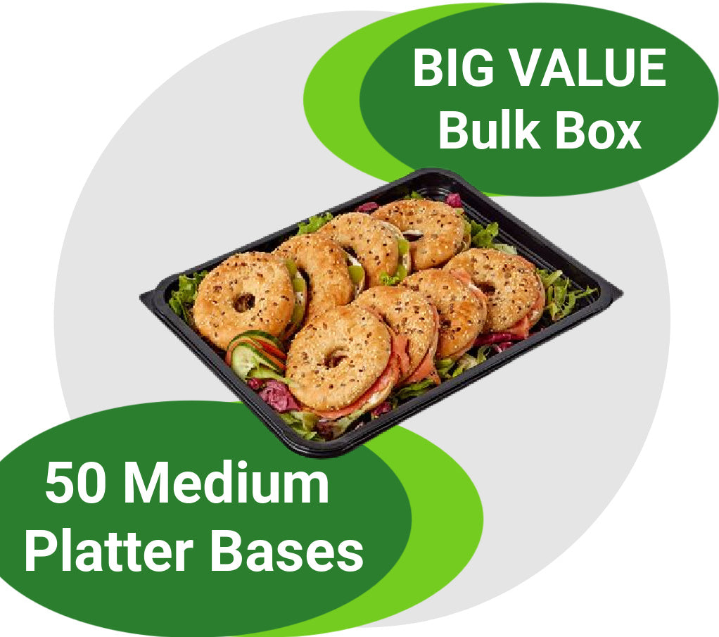 Caterline 50 Medium Platter Bases - Reusable Plastic Bulk