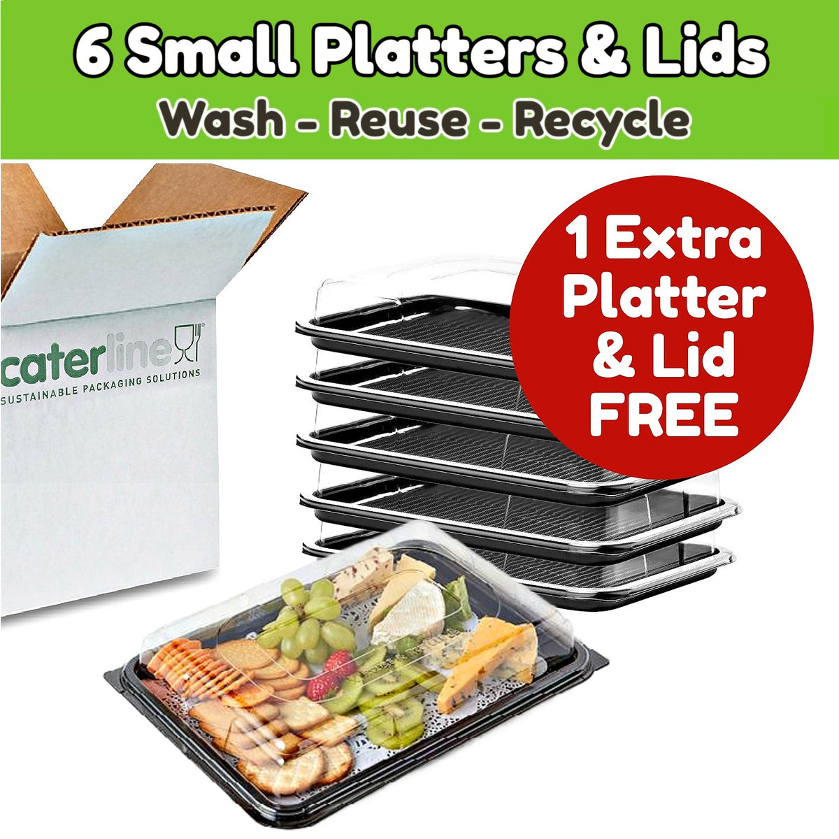 Caterline small reusable platters and lids