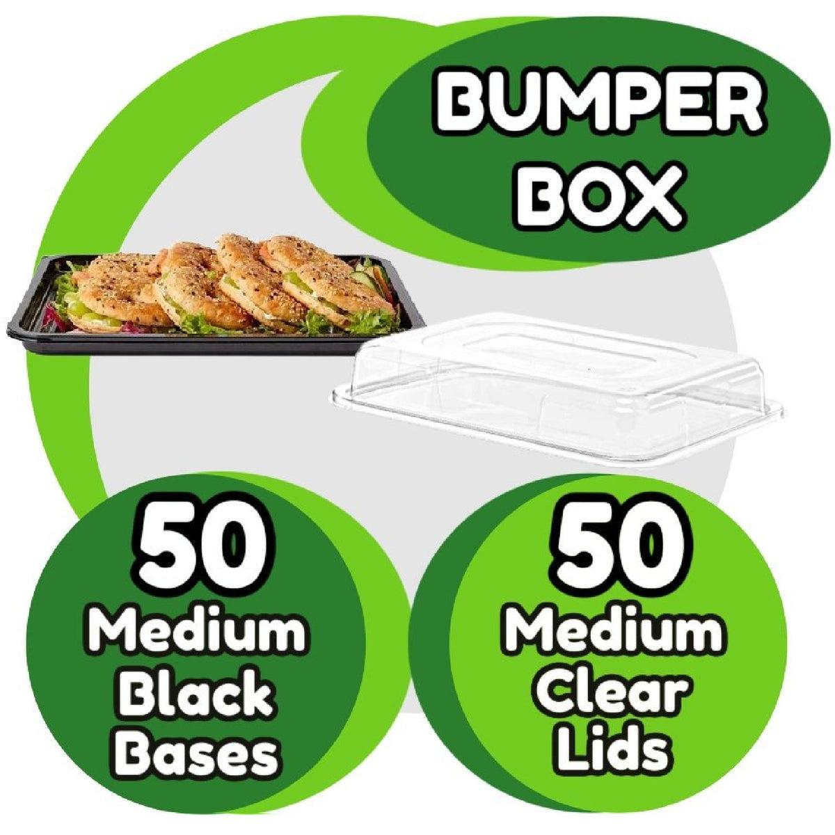 Caterline 50 Medium Platters & Lids Bumper Box 