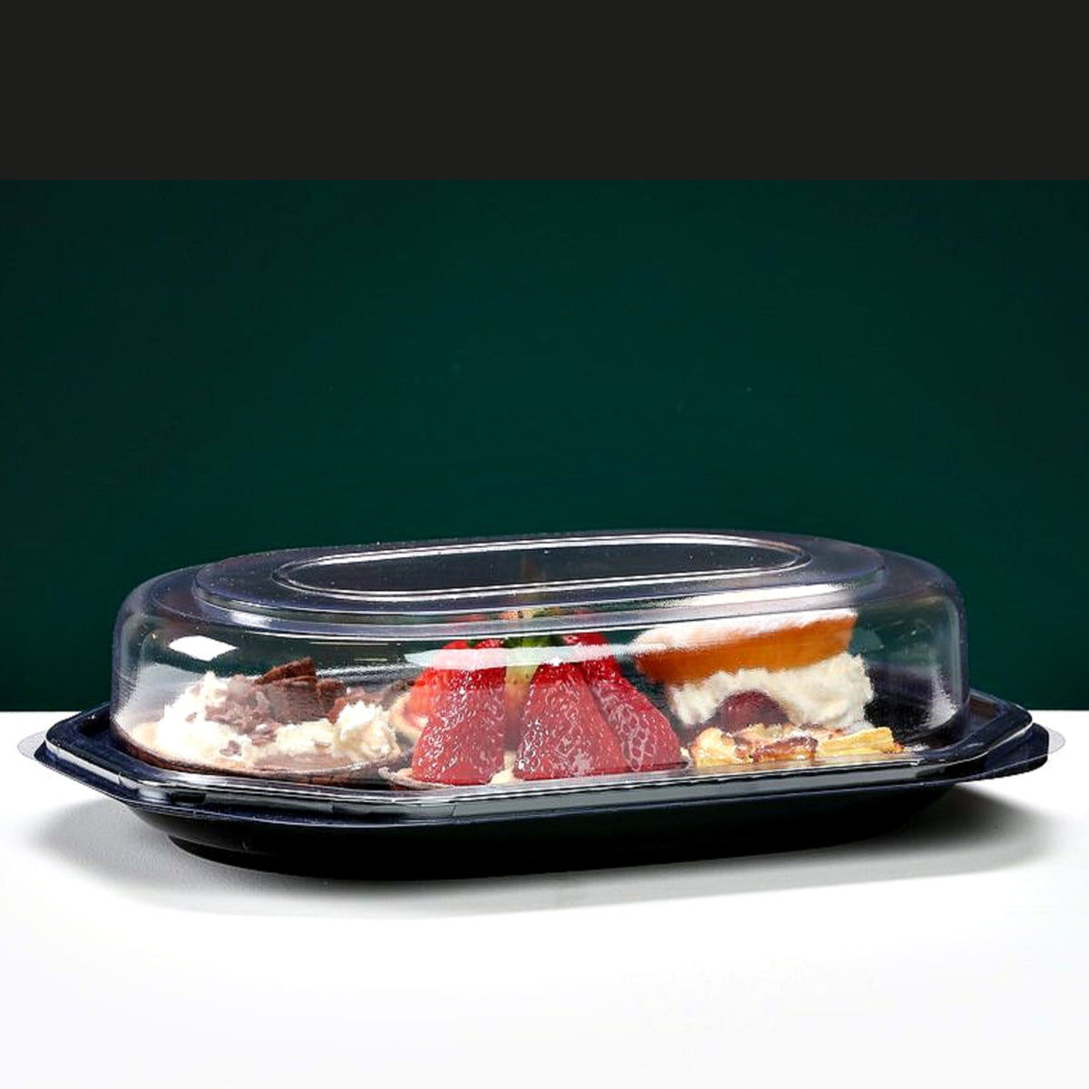 5 Octagonal Platters & Lids (340mm x 250mm x 70mm) PLUS 5 Allergy Labels