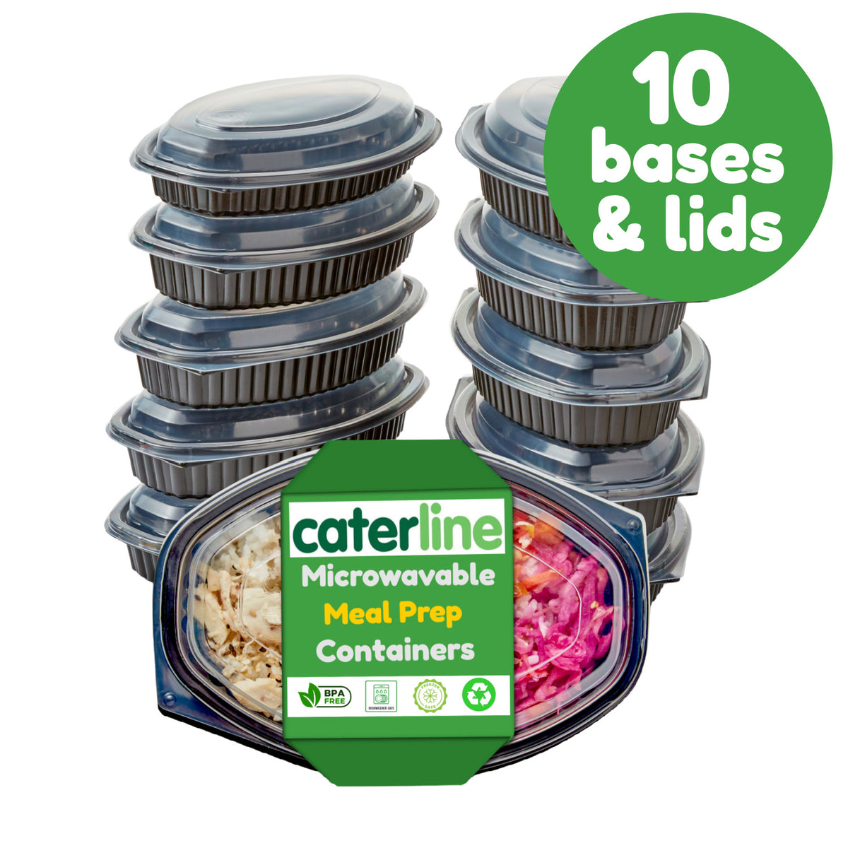 Caterline 10 Microwavable Meal Prep Containers