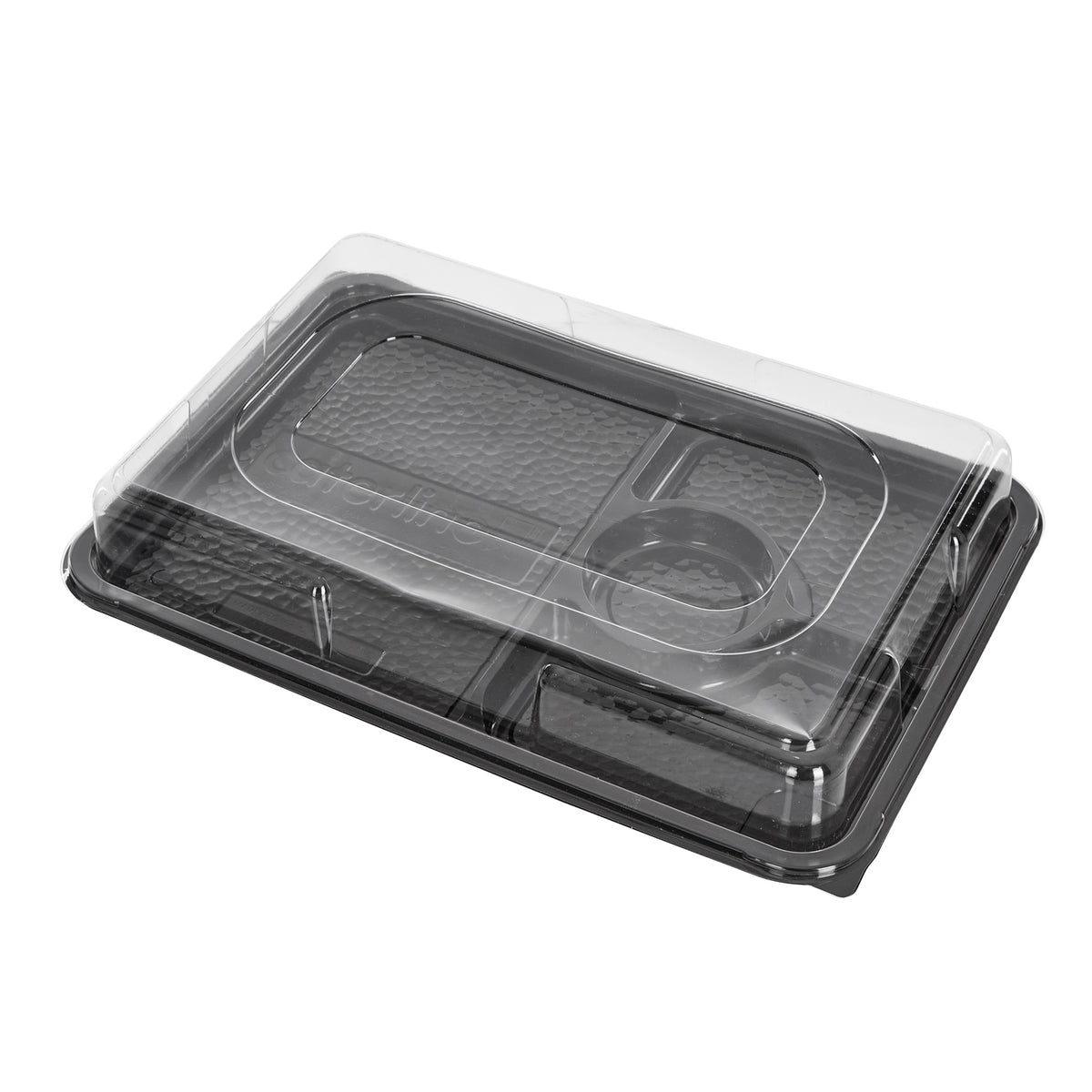 5 x Large Black Dips Trays with lids for Party Food and Dips (450mm x 310mm) - Caterline -