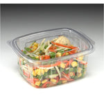 200 x 500cc Clear Cold Food/Salad/Cake Container With Hinged Lid (140mm x 115mm x 60mm) Recyclable rpet - Caterline -
