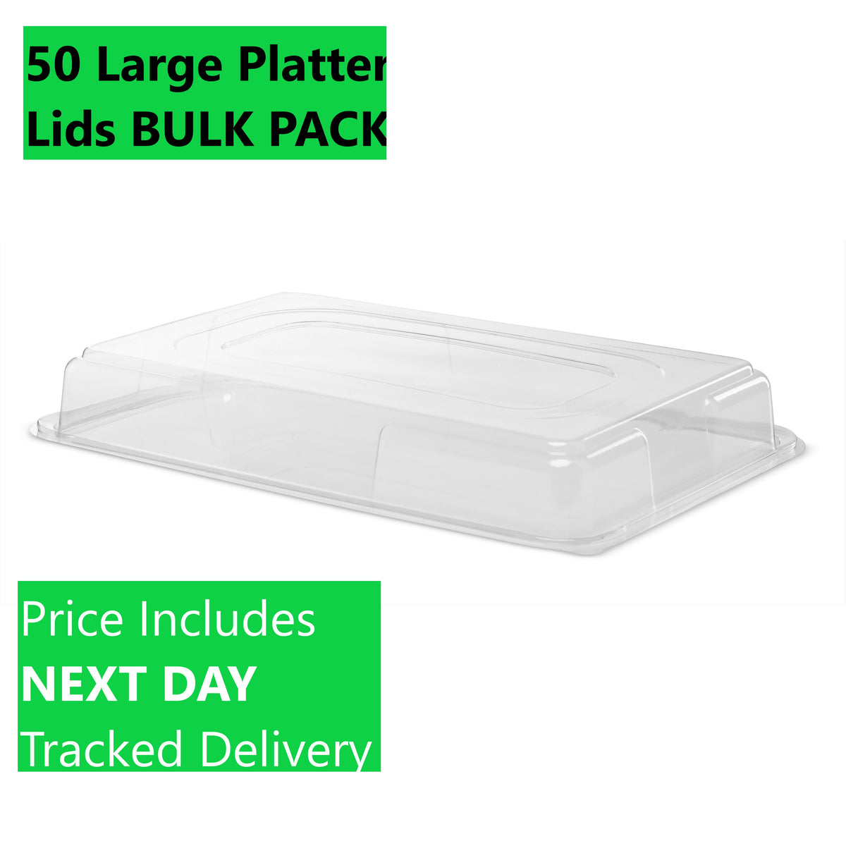 50 Large Reusable Plastic Platter Lids Bulk Pack