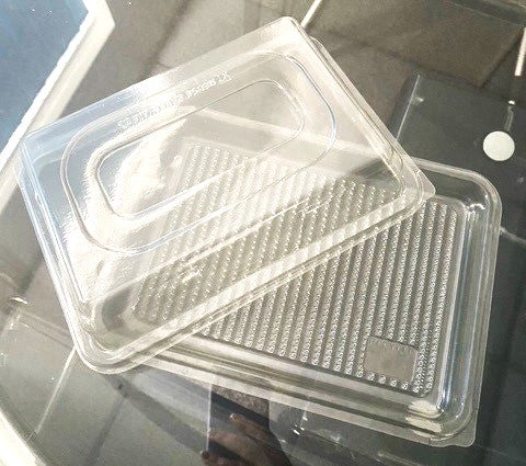 10 x Clear Base Mini Platters + Lids - Great For Individual Sandwich Selections, Cakes & Sweets! - Caterline -