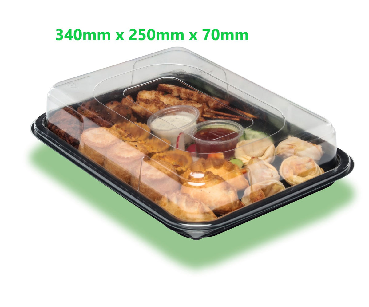 Party Platter Set - One each of Mini, Small, Medium, Large, Dip Platter & 6 Cavity with Lids - Caterline -