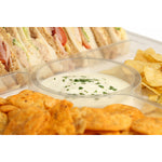 5 x Large ‘Glass Effect’ Dips Trays with lids for Party Food and Dips (450mm x 310mm) - Caterline -