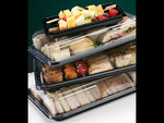 10 Clear Mini Base Platters & Lids - Great For Individual Sandwich Selections
