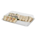 10 x Large Clear Base & Clear Lid Party / Sandwich Platters - 450mm x 310mm x 75mm Deep - Caterline -