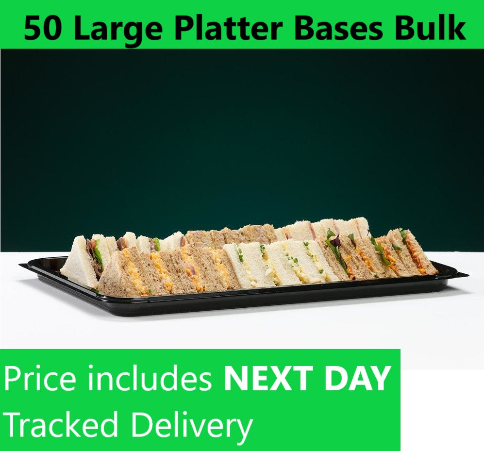 50 Large Reusable Black Platter bases